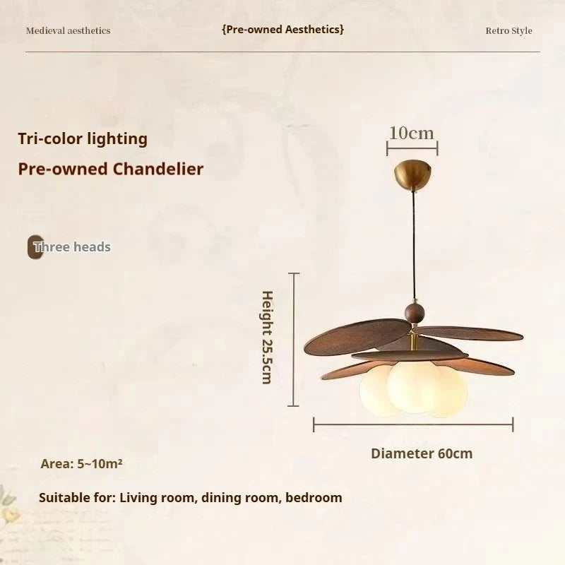 Retro Wood Pendant Light with Glass Globes