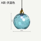 Nordic Dimpled Glass Ball Pendant Light in Jewel Colors for Kitchen