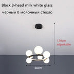 Modern Ring Glass Ball LED Chandelier Iron Frame