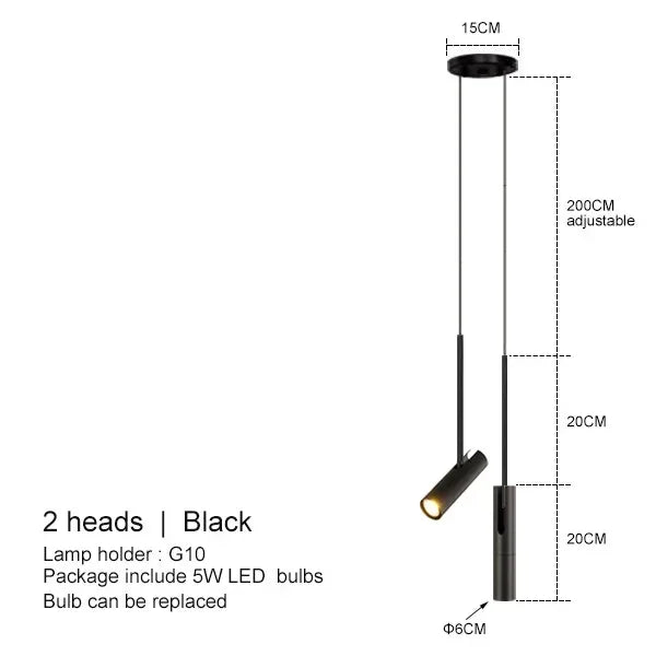 Minimalist Black Aluminum Pendant Light for Bedroom