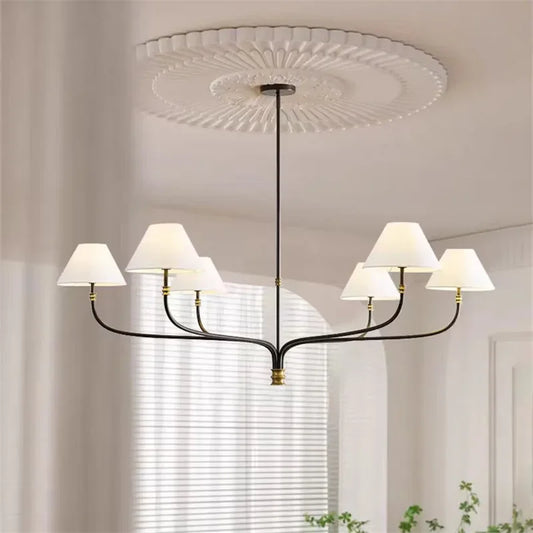 Nordic Iron Pendant Light with Fabric Shades