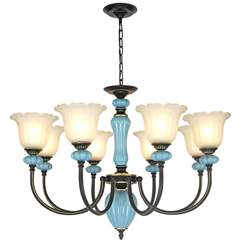 Retro Rustic Ceramic Chandelier Dining Room