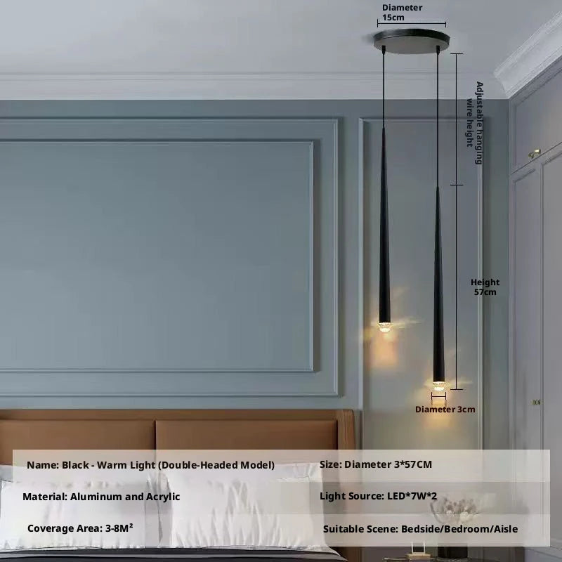 Lámpara Colgante Nórdica Minimalista de Hierro para Dormitorio
