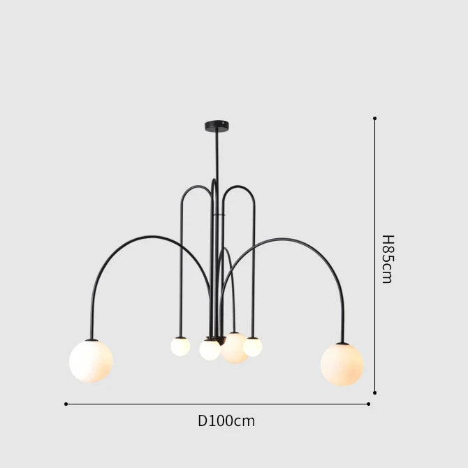 Nordic Minimalist Pendant Light for Living Room Restaurant Lamp Cafe Clothing Store Art Black Gold Red Chandelier