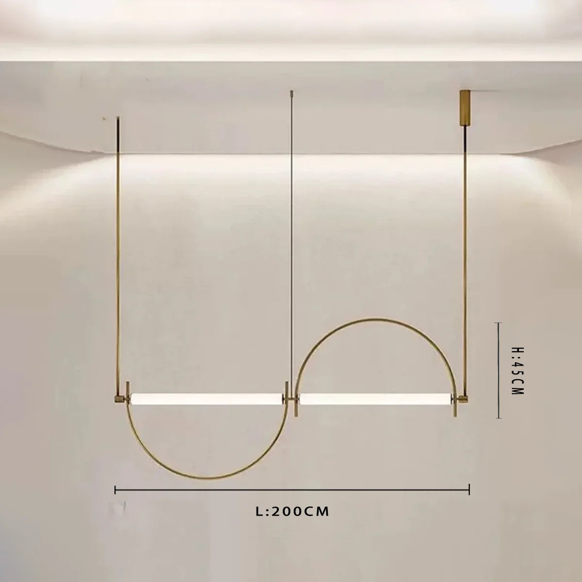 Lámpara Colgante Minimalista de Arco de Hierro para Sala de Estar