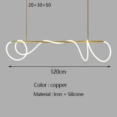 Nordic Led Long Hose Chandelier for Table Dining Room Kitchen Bar Minimalist Pendant Lamp Home Decor Lighting Lusters Luminaires