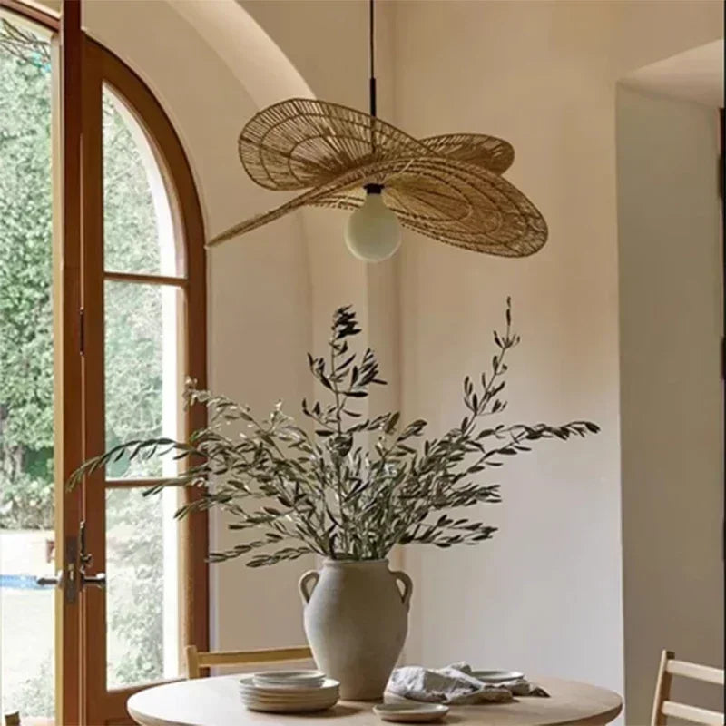 Bohemian Rattan Pendant Light Woven Hanging Lamp