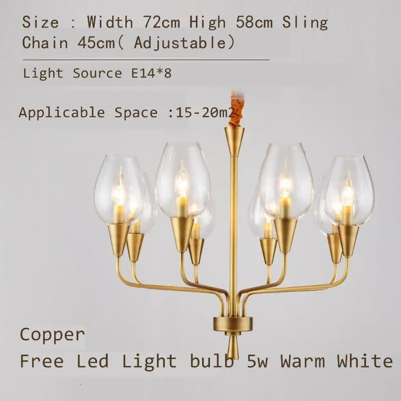 Modern Glass Chandelier Pendant Light