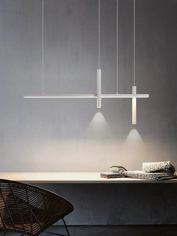 Minimalist Iron Linear Pendant Light for Dining