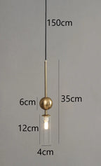 Nordic Light Luxury Pendant Lights Gold Black Iron Art Chandeliers LED Restaurant Bedroom Bedside Glass Decoration Hanging Lamp