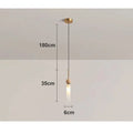 Wabi Sabi Travertine and Frosted Glass Tube Pendant Light for Bedside