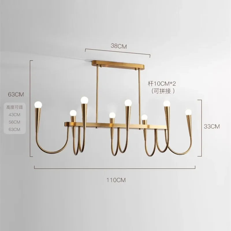 Iron Bronze Retro Dining Chandelier
