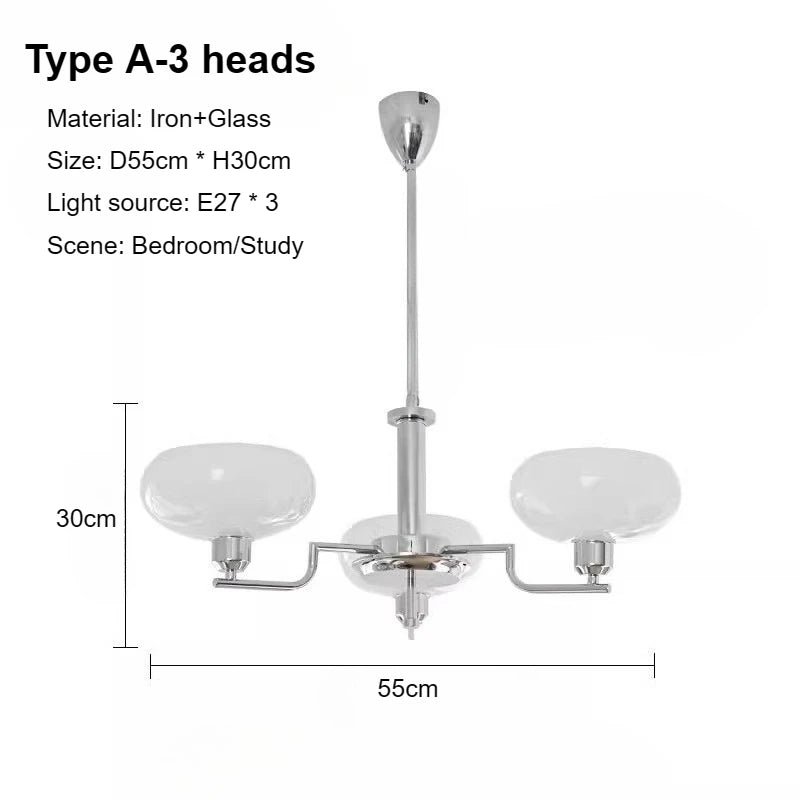 Lámpara de araña Bauhaus francesa media para sala de estar, iluminación de comedor, dormitorio, estudio, lámpara de araña de diseño retro nórdico moderno