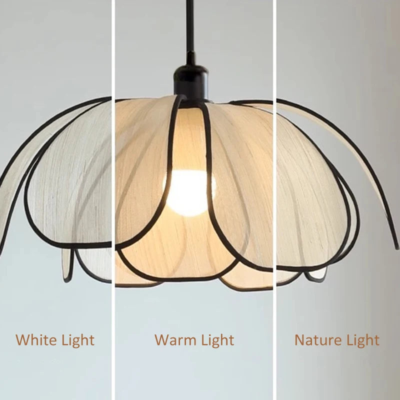 Nordic Fabric Pendant Light with 3 Color Temperature
