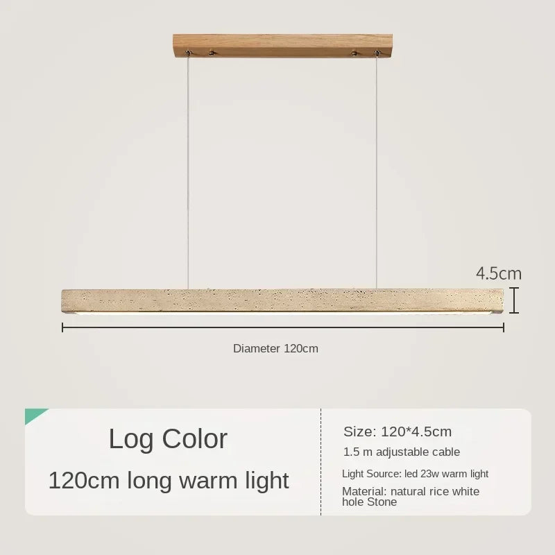 Minimalist Wood Stone Pendant Light for Dining