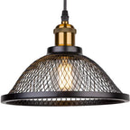 Industrial Black Iron Mesh Pendant Light for Dining