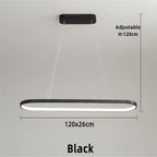 Lámpara colgante LED minimalista con diseño de tira ovalada