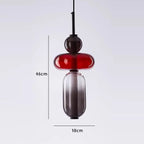 Designer Candy Glass Totem Pendant Light in Bold Colors for Dining Room