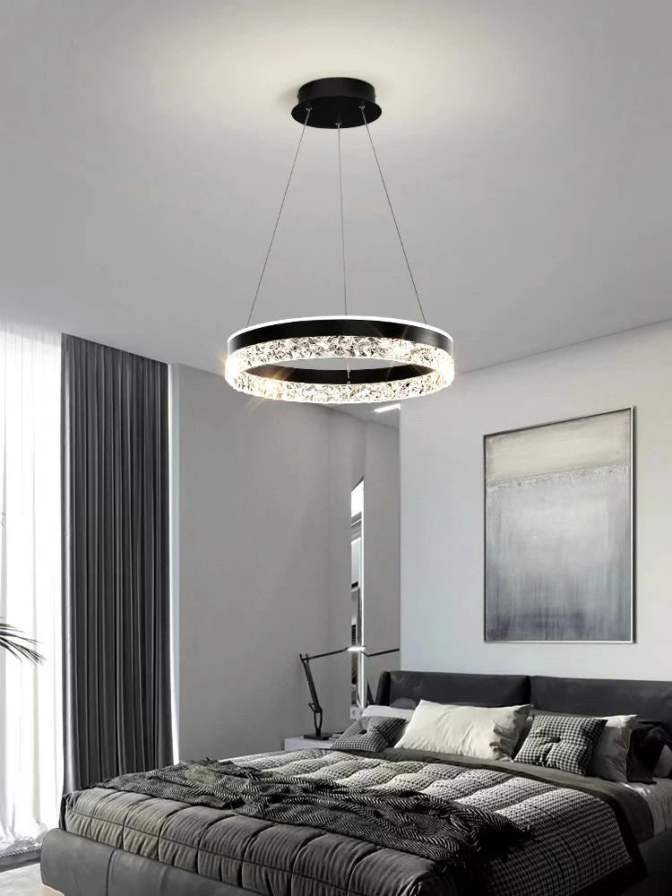 Minimalist Crystal Glass Pendant Light for Bedroom