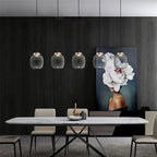 Nordic Glass Pendant Light with Copper Accent