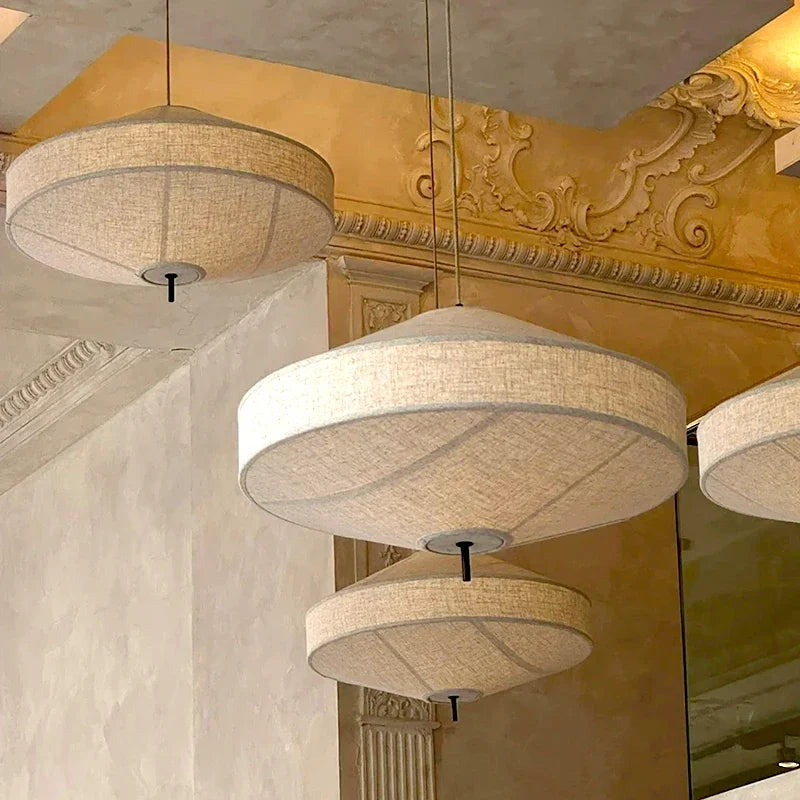 Minimalist Fabric Pendant Light with Iron Frame