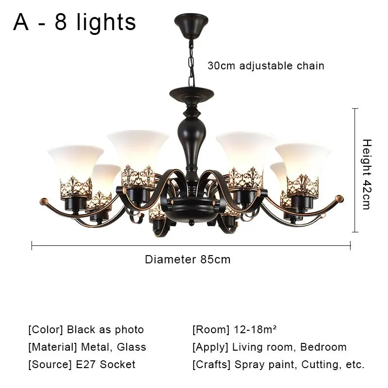 Lámpara colgante de araña vintage de cristal para iluminación interior de sala de estar, dormitorio, cocina, candelabros retro, accesorios de iluminación tipo loft