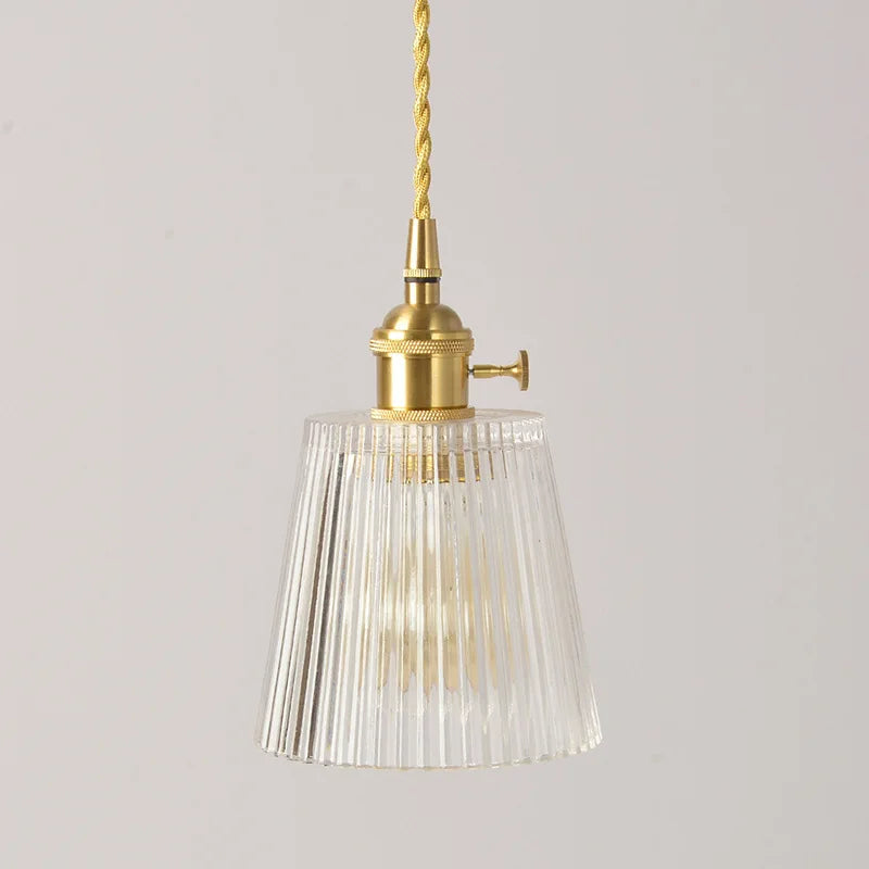Vintage Nordic Stripe Glass Pendant Lamp