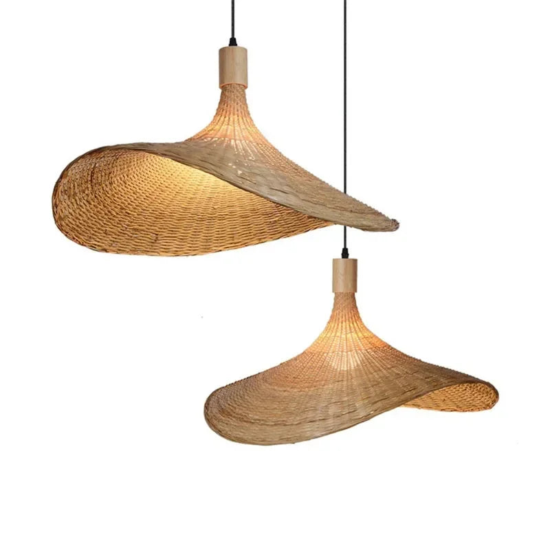 Bamboo Rattan Woven Pendant Light Chandelier
