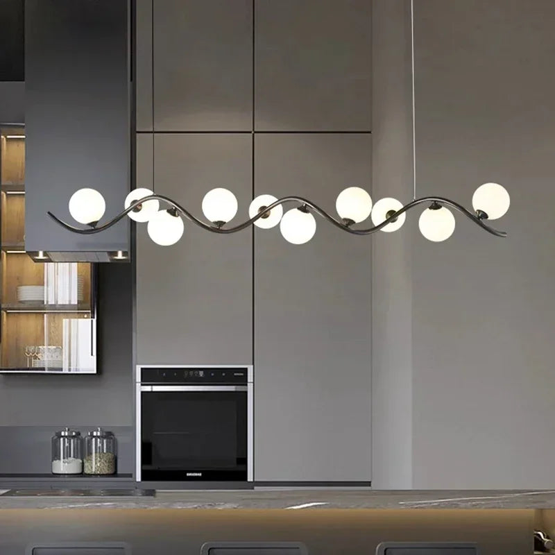 Nordic Iron Glass Ball Pendant Light for Dining Room