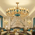 European Ceramic Chandelier Luxury Hall Light
