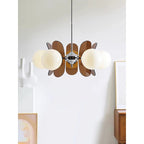 Retro Glass Pendant Light with Amber Accents