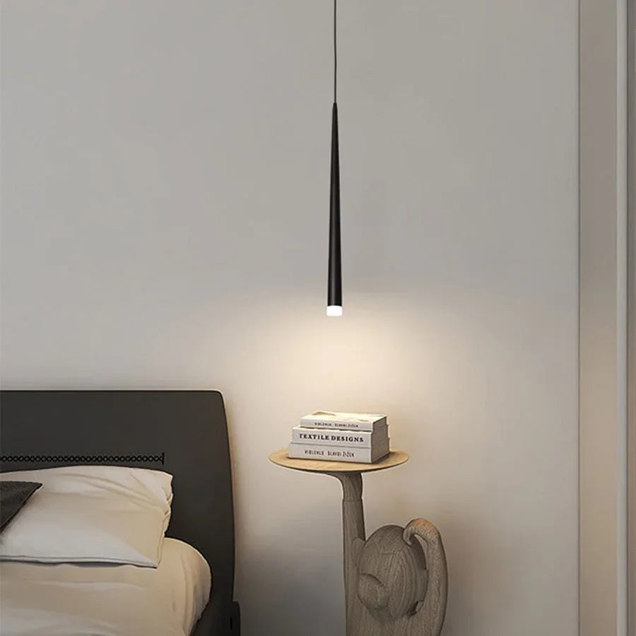 1Piece 30/40/50CM Cone LED Pendant Light Dia3cm Conical Aluminum Restaurant Bar Cafe Hanging Lamp Kitchen Dining Room Droplight
