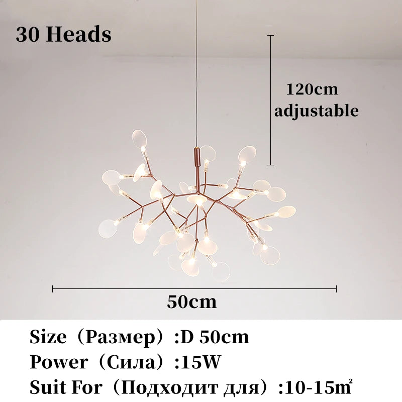 Lámpara nórdica de techo de lujo moderna para sala de estar o cocina, con forma de luciérnaga, LED, colgante, de interior, creativa, para habitación infantil, con anillos de luz