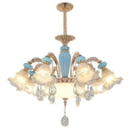 Modern Nordic Ceramic Chandelier with Crystal Drops