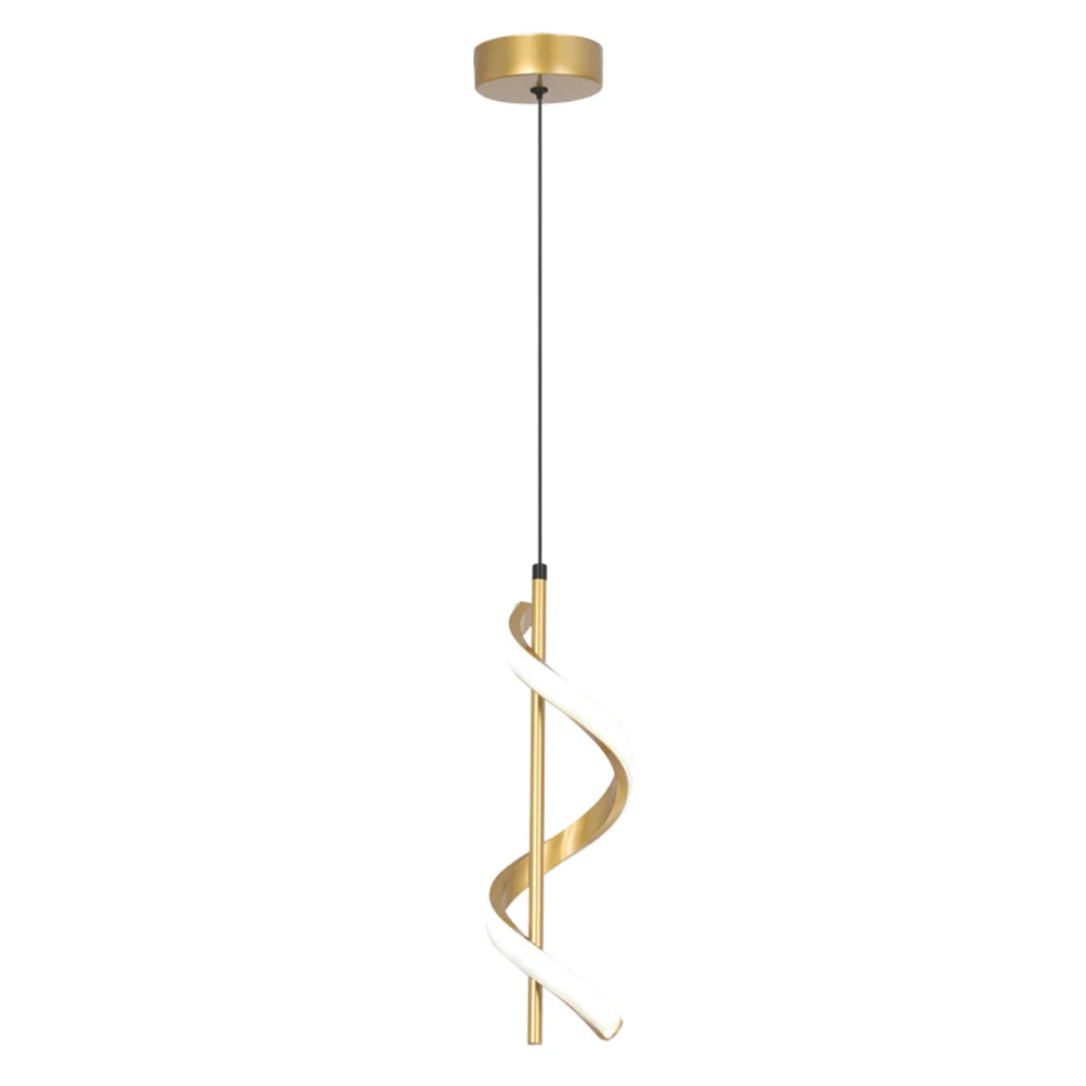 Minimalist Metal Pendant Light Spiral Design