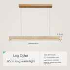 Lámpara colgante minimalista de madera y piedra para comedor
