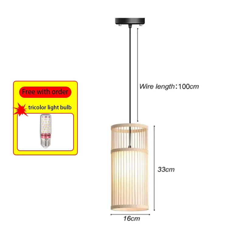 Bamboo Rattan Woven Pendant Light Chandelier