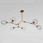Modern Glass Pendant Light - 6 Bulb Hanging Lamp