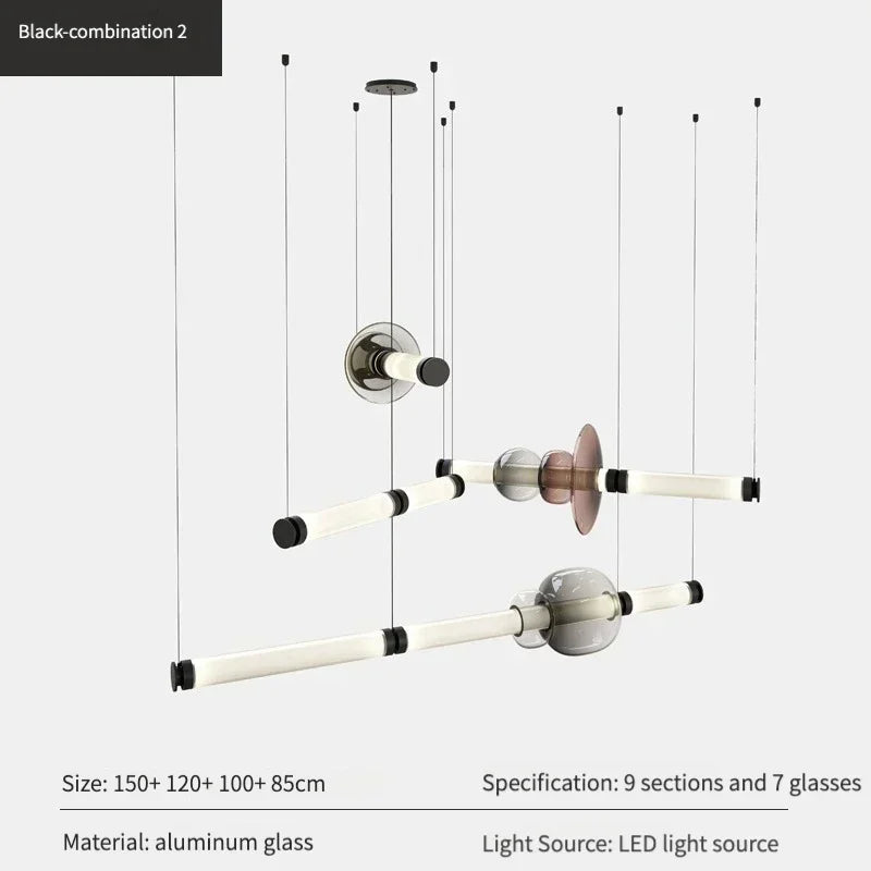 Lámpara colgante de cristal minimalista con detalles de latón
