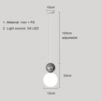 Nordic Pendant Light Modern LED Hanging Lamp Cream Style Indoor Lighting Room Decor Bedroom Living Room Bedside Light Fixture