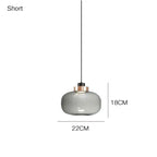 Nordic Glass Pendant Light with Copper Accent