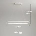 Lámpara colgante LED minimalista con diseño de tira ovalada
