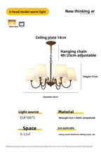 Rustic Pleated Shade Chandelier Light