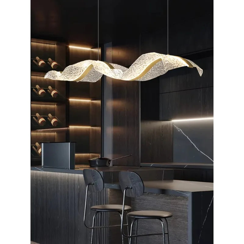 Lámpara colgante LED de onda nórdica para comedor
