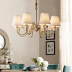 Copper Pendant Chandelier with Fabric Shade