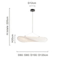Modern Silk Sail Pendant Light in White for Living Room 40 to 120cm
