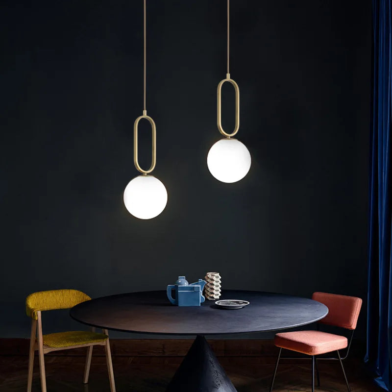 Nordic Minimalist Glass Ball Pendant Light