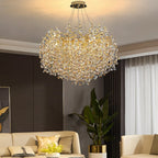 Modern Gold Branch Crystal Chandelier for Dining Room