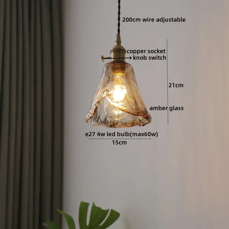 Lámparas colgantes LED con interruptor de perilla IWHD para cocina, pasillo, sala de estar, dormitorio, cristal transparente, lámpara colgante nórdica, araña