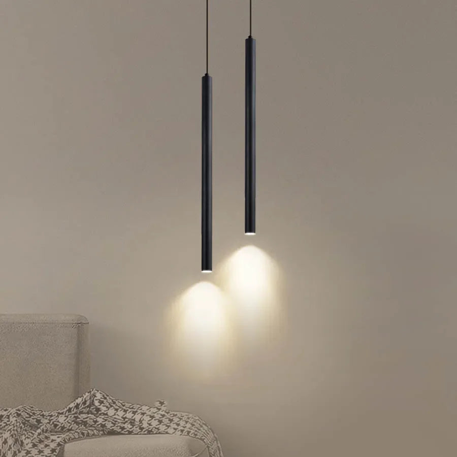 Minimalist Iron Tube Pendant Light for Bedroom